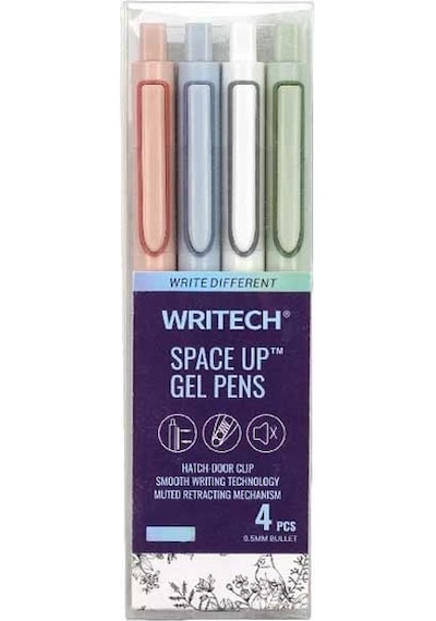 Wrıtech W-0154a2 0,5mm Cyber Space Mavi Jel Kalem - 36'lı Stand Ahşap