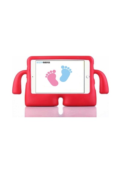 T5 10.1 Inç Tam Uyumlu Yumuşak Dokulu Standlı Silikon Çocuk Tablet Kılıf Kırmızı