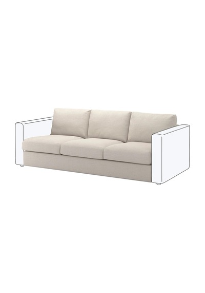Ikea Bej Konforlu Kanepe - 3'lü Kanepe Ünitesi Kılıfı
