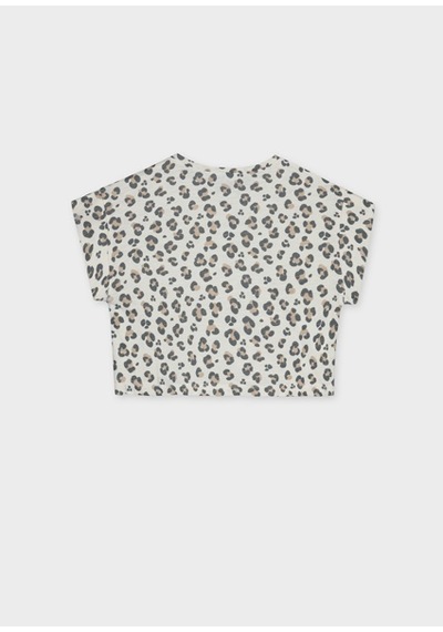 Mayoral Kız Çocuk Desenli T-shirt Ekru - 06012
