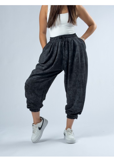 Cocopelli Siyah Baskılı Kadın Jogger Pantolon Coc3343