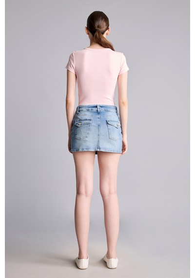Defacto Mini Jean Şort Etek I4913ax26hsnm39 Mavi-nm39