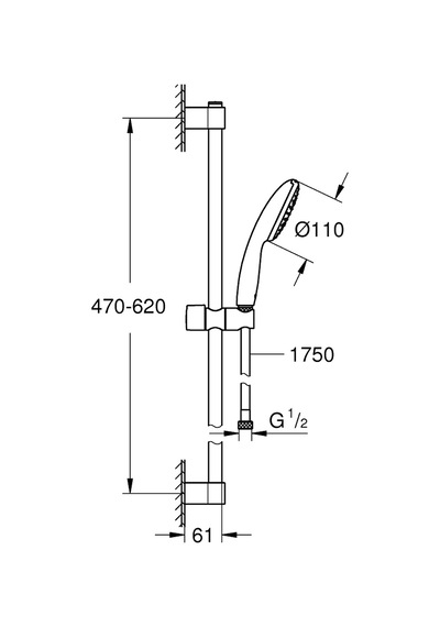 Grohe Tempesta 110 Sürgülü Duş Seti Krom, 27853003 Krom