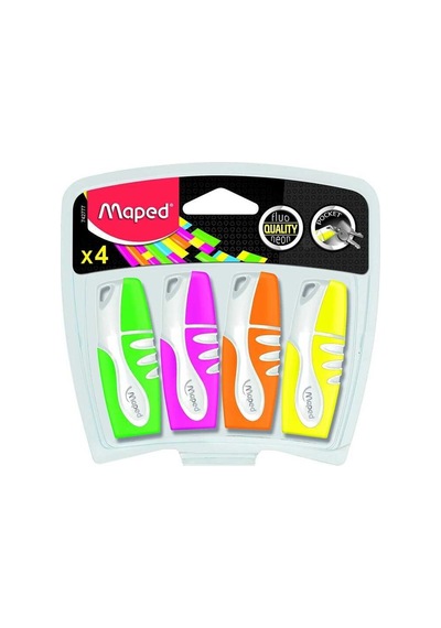 Maped 742777 Fluo Peps Mini Fosforlu Kalem 4 Lü