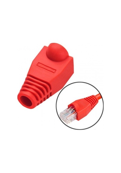 Rj45 Konnektör İçin Koruyucu Plastik Kılıf Rj 45 Cover Kırmızı 100 Adet