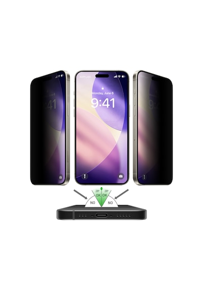 Buff Apple Uyumlu   iPhone 17 Air 5d Privacy Easyfit 2 Adet Ekran Koruyucu