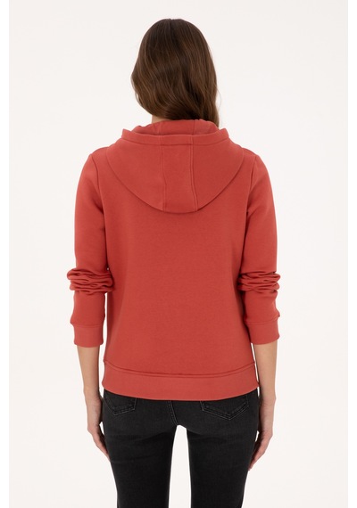 U.S. Polo Assn. Kadın Kiremit Kapüşonlu Basic Sweatshirt 50307711-VR026
