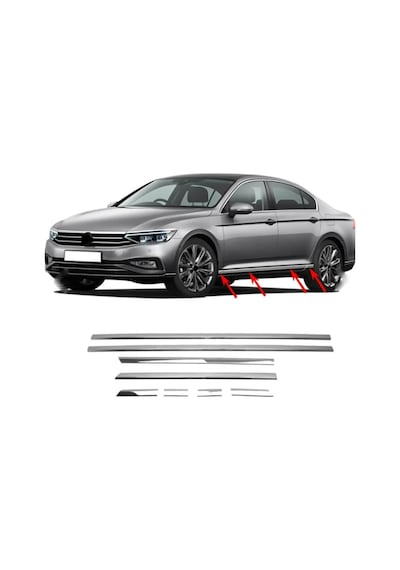 Vw Passat B8-b8.5 Yan Kapı Alt Çıta Kromu 8 Parça P.çelik