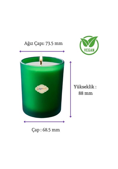 Yeşil Buzlu Bardak Mum İçi %100 Soya Mum 405 Yeşil - Beyaz