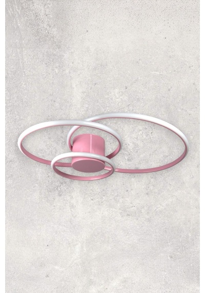 Sole Pembe Renk Modern Tasarım Salon - Mutfak - Hol - Yatak Odası Beyaz Led Avize Pembe