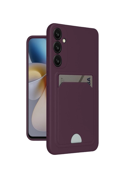 Mey İthalat Samsung Uyumlu Galaxy A26 Kılıf Kelvin Kartvizitli Silikon - Derin Mor