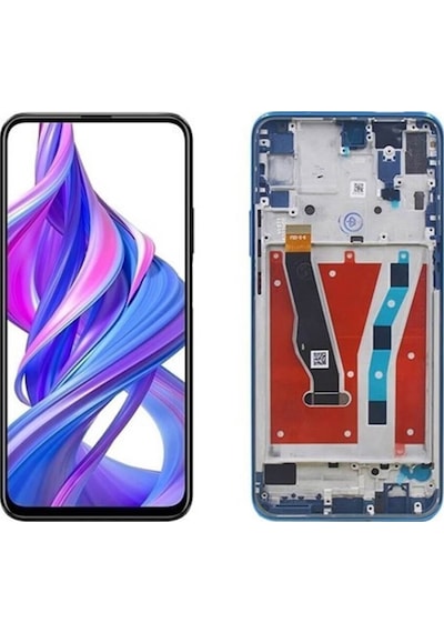 Huawei P Smart Pro Lcd Ekran Dokunmatik Mavi Çıtalı