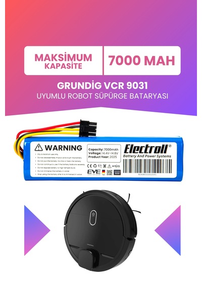 Grundig Vcr 9031 Uyumlu Batarya Maksimum Kapasite 7000mah