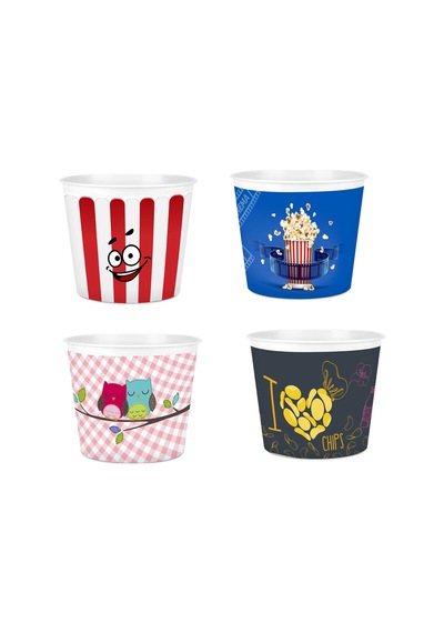 Popcorn Mısır Kovası Dekoratif - Dev Boy Renkli