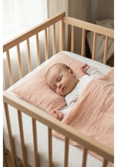 Çift Katlı Müslin Çocuk Yastık Kılıfı %100 Pamuk 35x45 cm 2’li Bebek Çocuk Kılıf Seti Somon