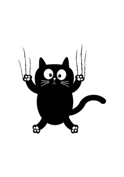 Komik Kedi Evcil Hayvan Araba Çıkartmaları Siyah 18Cm