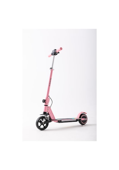 Mini Bonito Çocuk Katlanabilir, Led Işıklı, Amortisörlü Elektrikli Scooter Ayarlanabilir Direksiyonlu Dizlik Ve Dirseklik Hediyedir Pembe