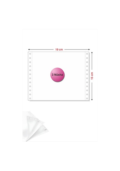 6x19 Kantar Fişi 3 Nüsha 1000 Adet , Beyaz Otokopili Sürekli Form 6''x19 Cm