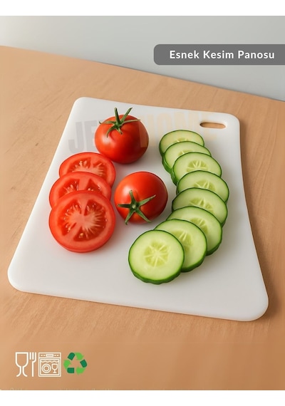Esnek Kesim Panosu Doğruma Tahtası Salata Meyve Kesme Tahtası Beyaz