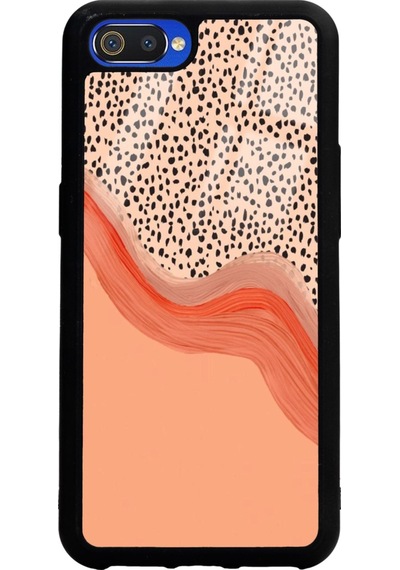 Oppo Realme C2 Nude Benekli Tasarımlı Glossy Telefon Kılıfı Siyah