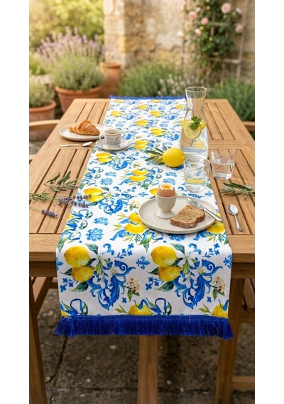 Limoncello Azure Tassel Runner Çok Renkli