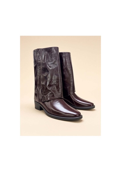 37brandshoes Koyu Bordo Deri Botlar Bordo Bordo