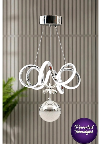 Barcelona Model Krom Kaplama Beyaz Işık Metal Salon Mutfak Oturma Yatak Odası Modern Led Avize Gri