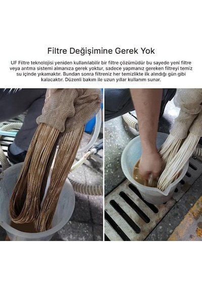 Pm-28652 Ana Hat Su Arıtma Sistemi 3.000 L/saat Paslanmaz Çelik Gövdeli Yıkanabilir Uf-pvdf Filtreli