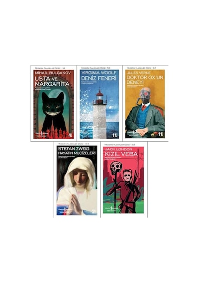 İş Bankası Modern Klasikler Dizisi 5 Kitap Set Usta Ve Margarita, Deniz Feneri, Doktor Ox'un Deneyi, Hayatın Mucizeleri, Kızıl Veba