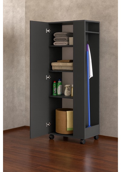 60 Cm - Tarçın Paspas,süpürge-temizlik Malzeme Dolabı- Çok Amaçlı Dolap Paspas- Banyo Dolabı Antrasit 60 Cm - Tarçın Paspas,süpürge-temizlik Malzeme Dolabı- Çok Amaçlı Dolap Paspas- Banyo Dolabı Antrasit