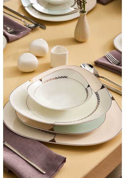 Karaca  Fine Pearl Extra Abraca 62 Parça 12 Kişilik Yemek Takımı Gold