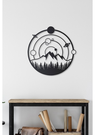 Space And Nature Metal Duvar Tablosu - Siyah