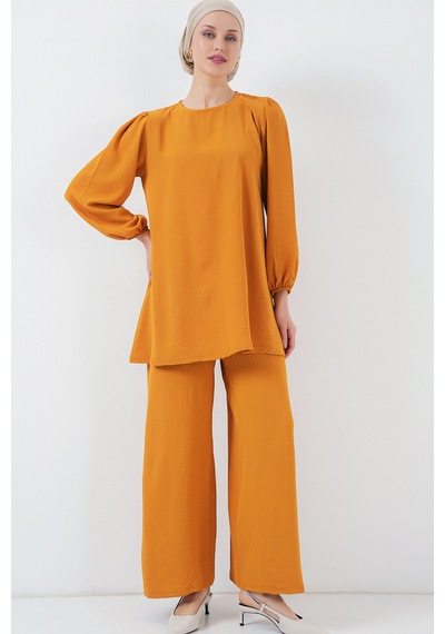 Bigdart Ayrobin Tunik Pantolon Alt Üst Takım 6712 - Hardal Bigdart Ayrobin Tunik Pantolon Alt Üst Takım 6712 - Hardal