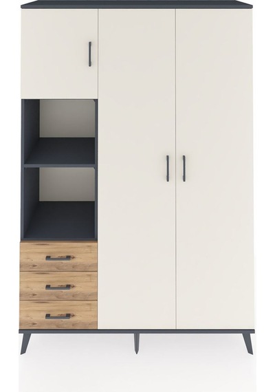 Hyperion Dolap 6 Raflı 3 Çekmeceli Tek Askılı 132x44x195 Antrasit-aytaşı/çam Aytası/atlas Çam Hyperion Dolap 6 Raflı 3 Çekmeceli Tek Askılı 132x44x195 Antrasit-aytaşı/çam Aytası/atlas Çam