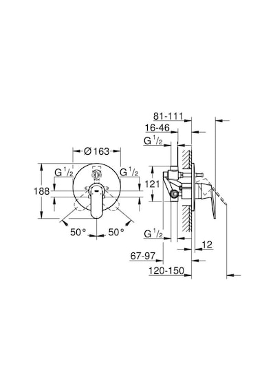 Grohe Eurosmart Cosmo Ankastre Banyo Bataryası 32879000 Krom
