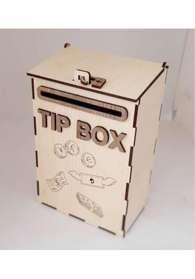 Ahşap Posta Kutusu Tip Box Bahşiş Kutusu Tipbox Kumbara