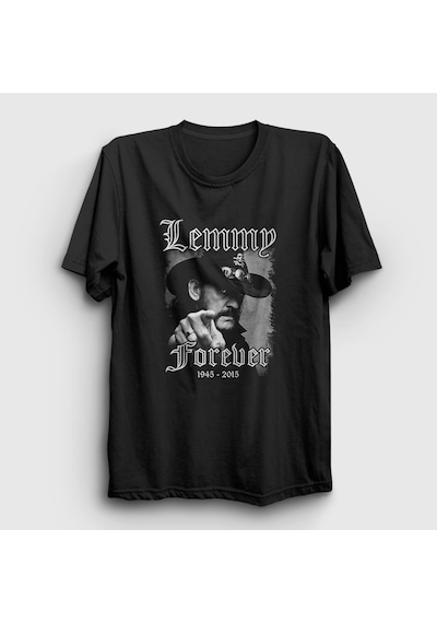 Presmono Unisex Forever Motörhead Lemmy Kilmister T-shirt Siyah