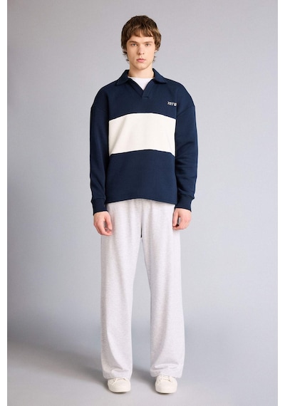 Defacto Boxy Fıt Polo Yaka Sweatshirt H5225ax26spnv253 Lacivert-nv253