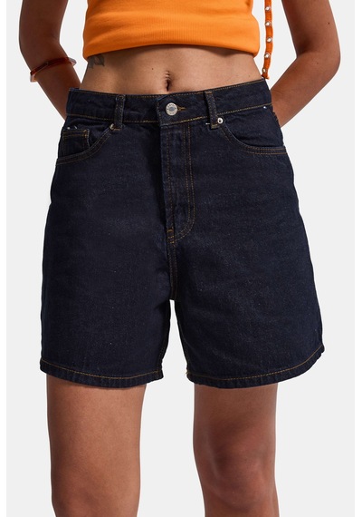 Itsbasic Kadın İndigo Selvedge Diana 7s6-50 Relax Mom Fit Denim Şort