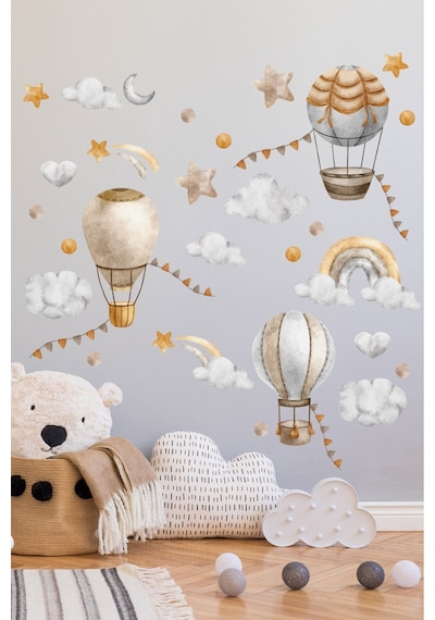 Uçan Balon Temalı Çocuk Odası Sticker Seti
