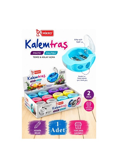 Jumbo Kalemtraş 2 Bıçaklı 1 Adet Mk-1331 Mikro