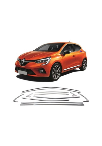 Renault Clio 5 Krom Cam Çerçevesi Set 2019- 12 Parça