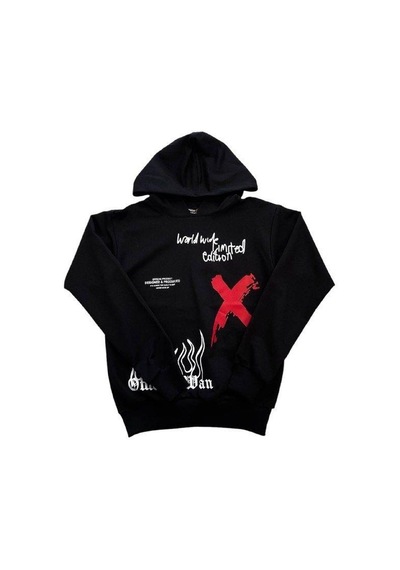 Mon Cherry Erkek Çocuk Kapüşonlu Limited Edition Sweatshirt-14684 Siyah