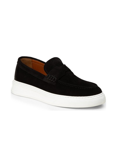 Deery Erkek Hakiki Süet Siyah Loafer Ayakkabı - 02043msyhp02