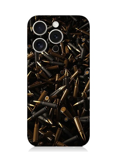 Apple Uyumlu iPhone 15 Pro Max Mermi Yığını Desenli Silikon Kılıf Silikon