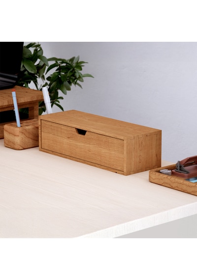 Desna Büyük Çekmeceli Mini Dolap 34 Cm Uzunluk X 12.1 Cm Genişlik X 9.6 Cm Woodsaka Doğal Ahşap
