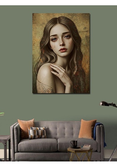 Kanvas Tablo Portre Ve Zarif Bakış 50cmx70cm
