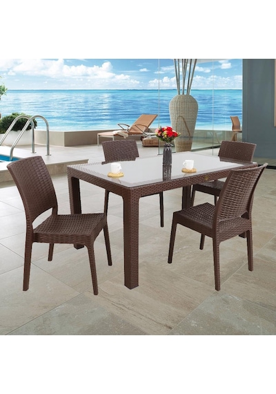 Depootoptan Mandella Elit Rattan 90 x 150 CM 4 Kişilik Elit Sandalye Camlı Masa Ta (397465111) Depootoptan Mandella Elit Rattan 90 x 150 CM 4 Kişilik Elit Sandalye Camlı Masa Ta (397465111)