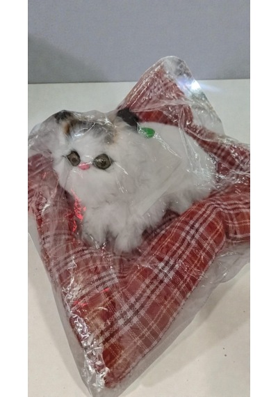 Sesli Kendinden Yataklı Yapışık Kedicik Ürün Boyutu Yatak Dahil 23cm 23 Cm