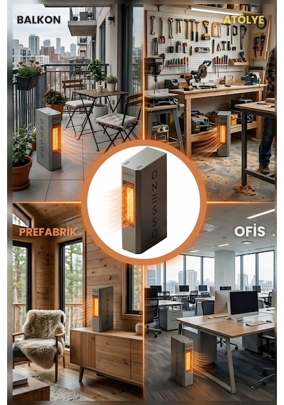 Onesso Pro 4000w Sessiz Elektrikli Fanlı Isıtıcı - 3 Modlu Termostatlı 40m²'ye Kadar Etkili, 2sn Hızlı Isınma, Ev & Ofis & Atölye 2 Yıl li